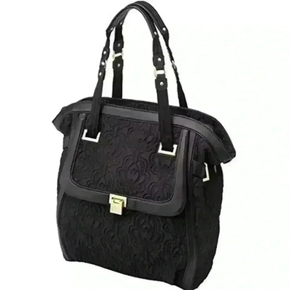 Petunia Pickle Botton Onyx Continental Black Carryall Purse Diaper Bag Black